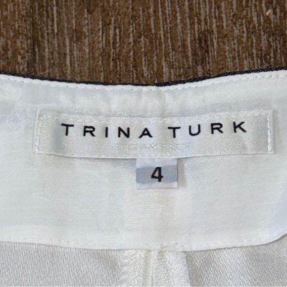Trina Turk Pant Stripped Wide Leg Navy White Women’s 4 - Picture 7 of 13